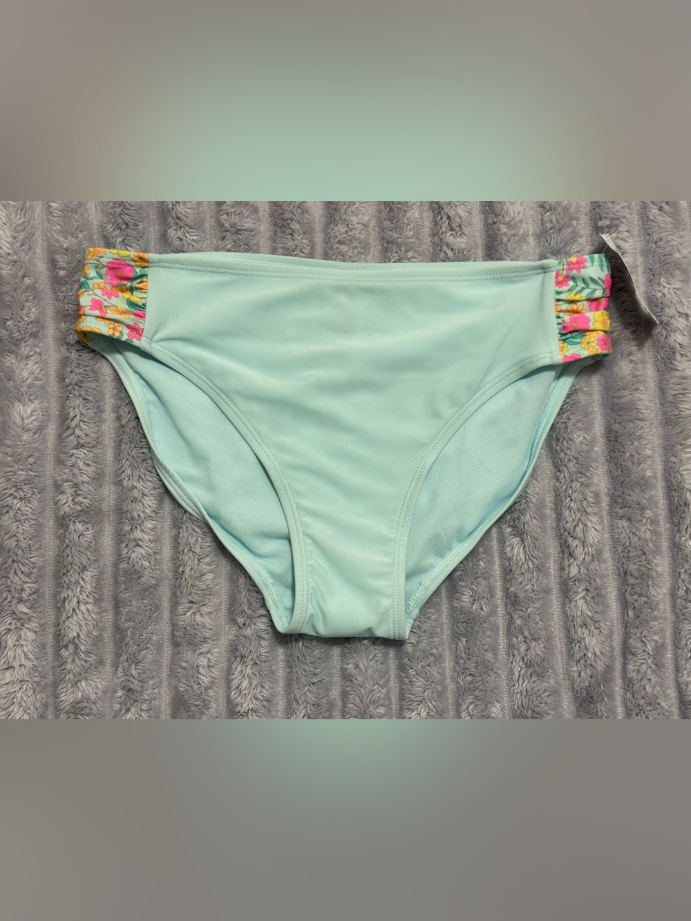 Breaking Waves Turquoise Floral Swimsuit Bottom — Girls’ Size 16 — NWT